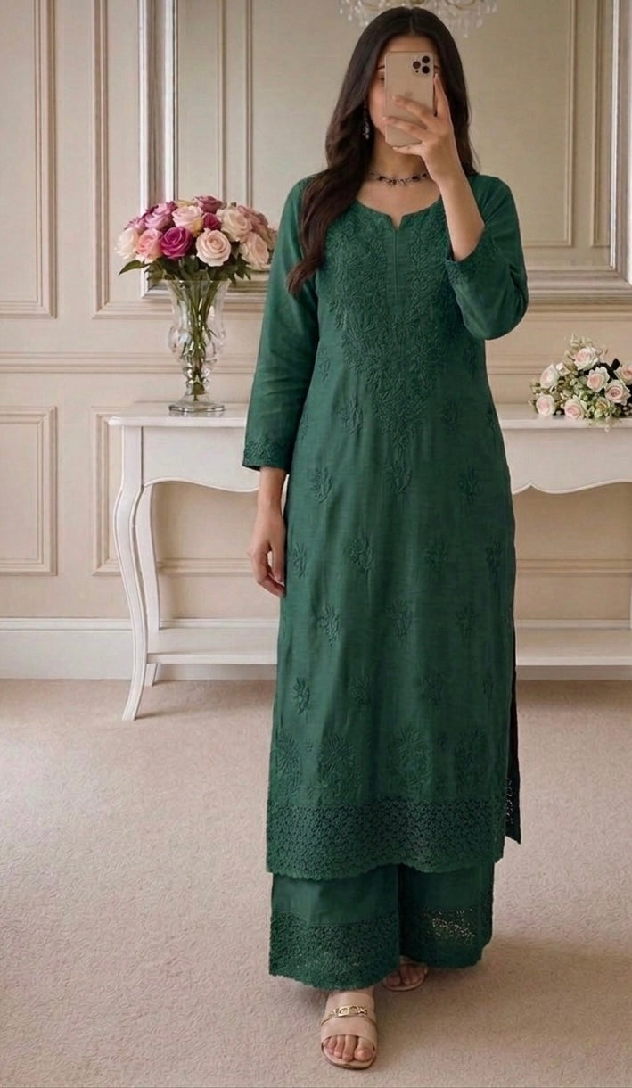 Nazakat Authentic Lucknowi Kurta Set