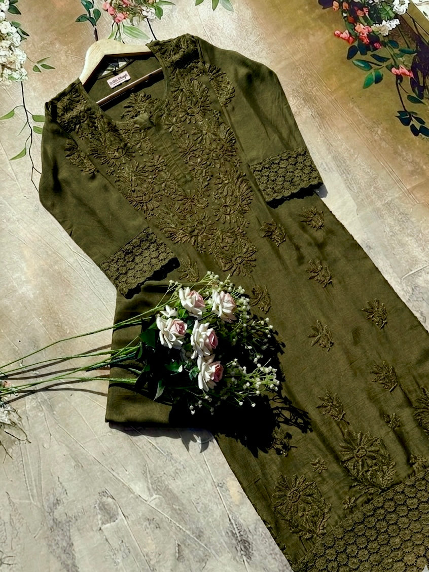 Nazakat Authentic Lucknowi Kurta Set
