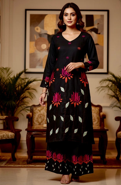 Zara Authentic Lucknowi Kurta Set in Slub Cotton 2
