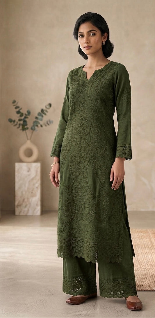 Nazakat Paisley Lucknowi Kurta Set