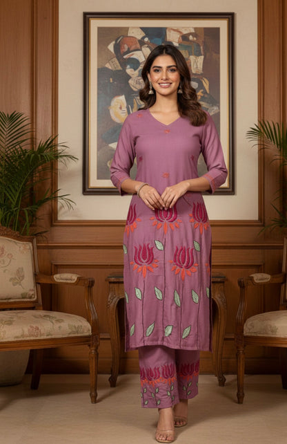 Zara Authentic Lucknowi Kurta Set in Slub Cotton 2