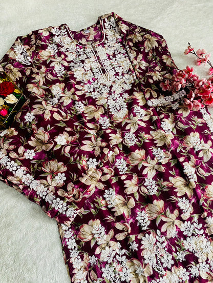 Tiya 2 Lucknowi kurta Palazzo Set
