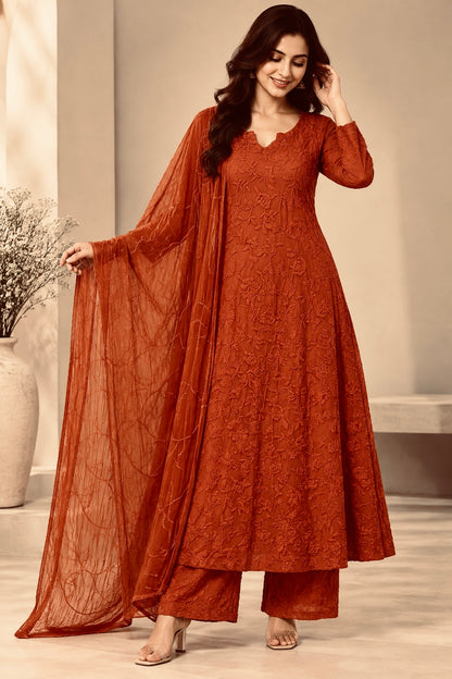 Rose Bloom Kurta Set with Dupatta