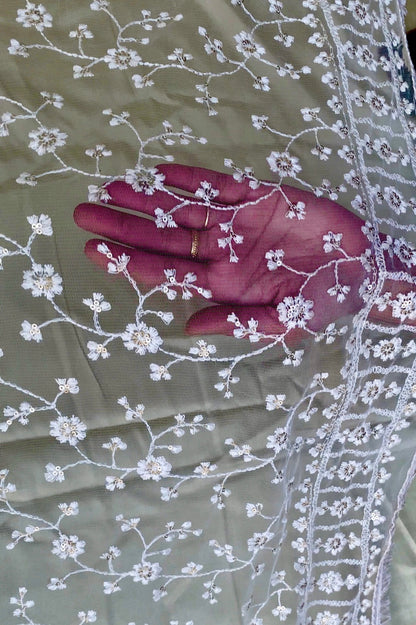 Intricate soft Chikankari Dupatta