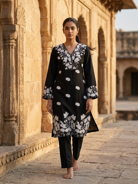 Black Noor Kurta Set