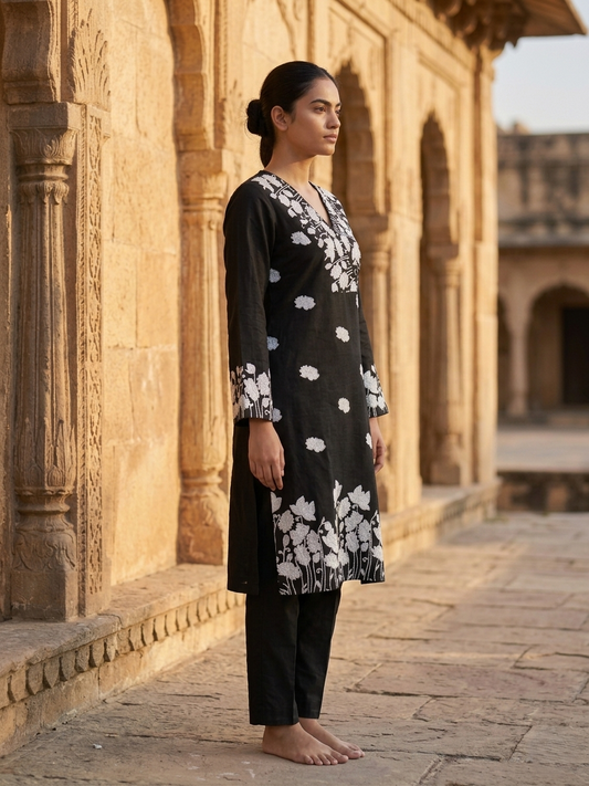 Black Noor Kurta Set