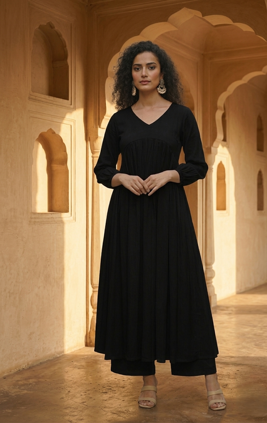 Black Ruhaniyat  Kurta Set