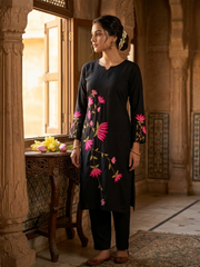 Black Raaga Gulabi Dhaga Kurta Set