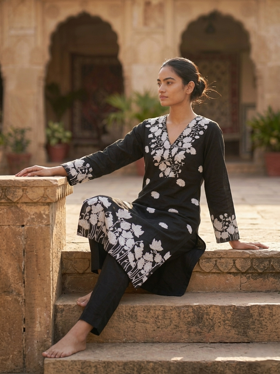 Black Noor Kurta Set