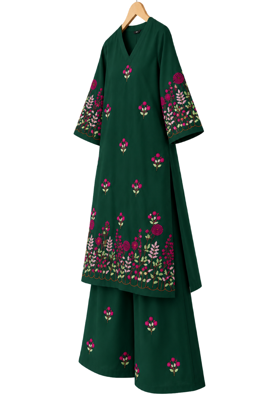 GD Gulnaar Bloom Kurta Set-Green