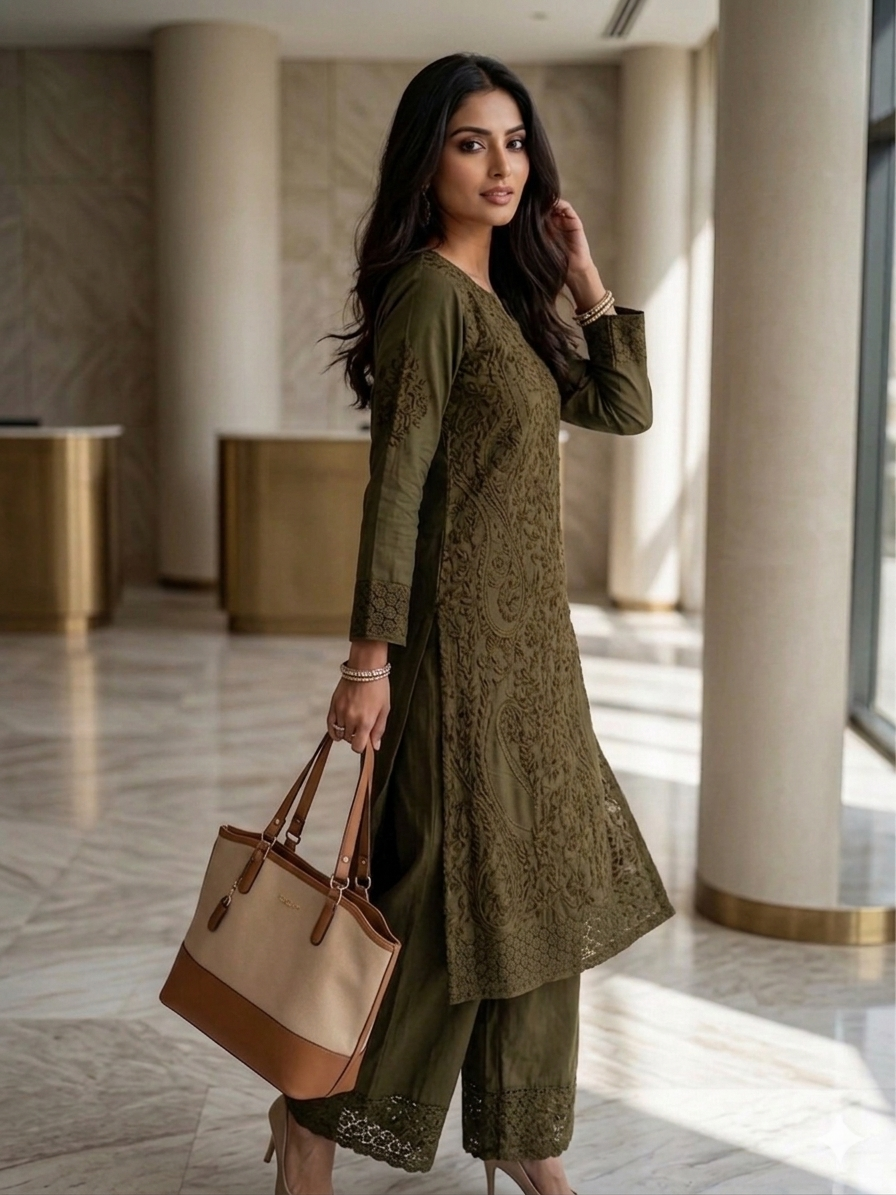 Nazakat Authentic Lucknowi Kurta Set