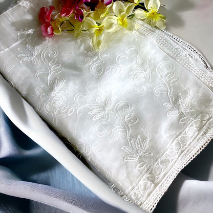 Organza Chikankari Dupatta