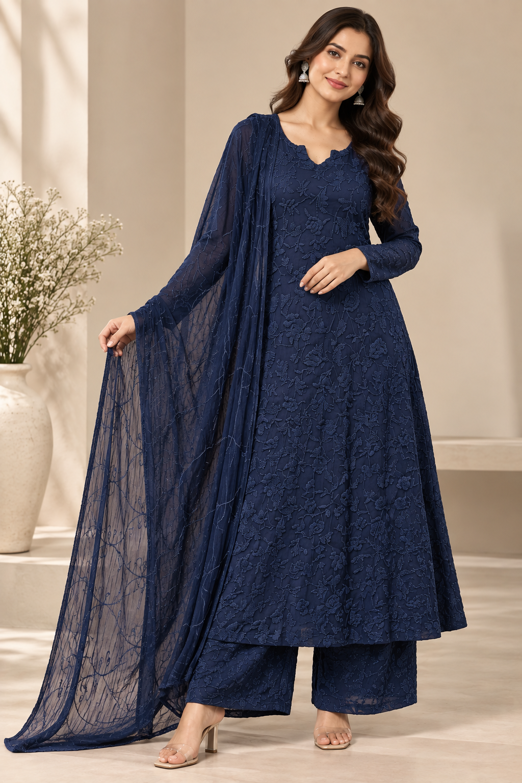 Rose Bloom Kurta Set with Dupatta