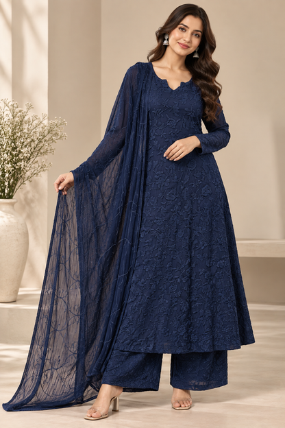 Rose Bloom Kurta Set with Dupatta