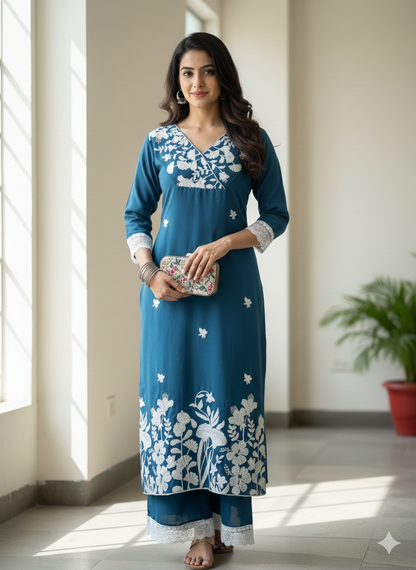 Aisha Authentic Lucknowi kurta Palazzo Set