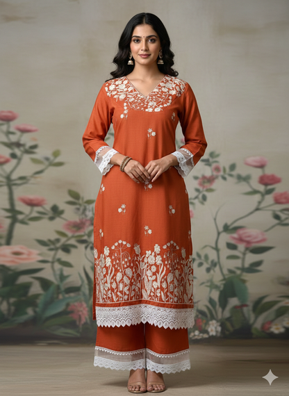 Aisha Authentic Lucknowi kurta Palazzo Set