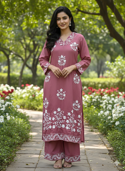 Aisha Authentic Lucknowi kurta Palazzo Set
