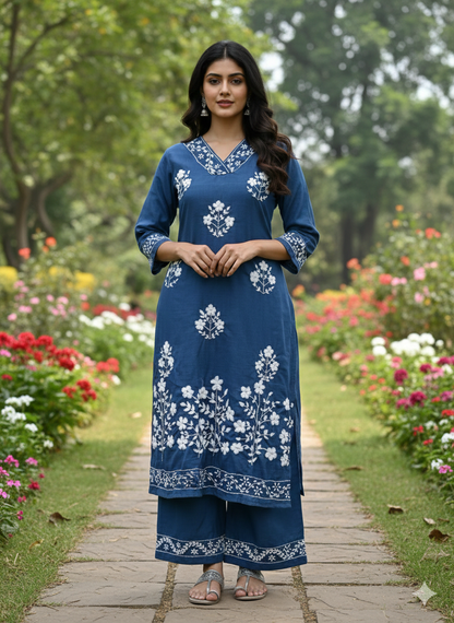 Aisha Authentic Lucknowi kurta Palazzo Set