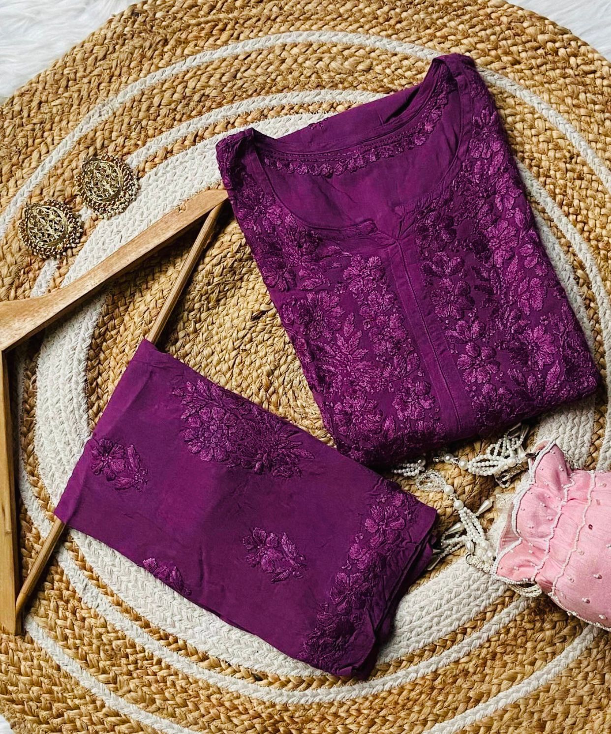 Nazakat Authentic Lucknowi Kurta Set