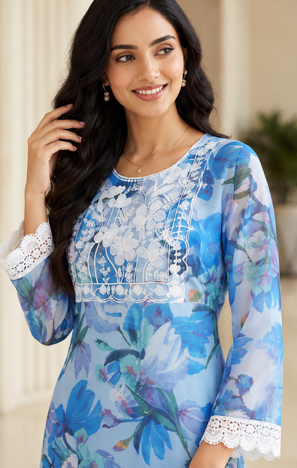 GD Raahi Gulabi Dhaga Kurta Set-Blue