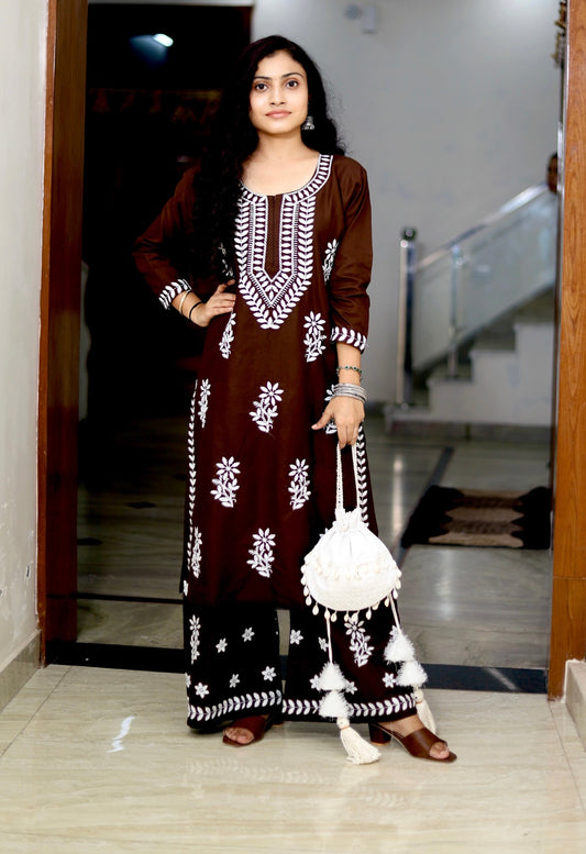 Falak Gulabi Dhaga's Authentic Brown Suit Set