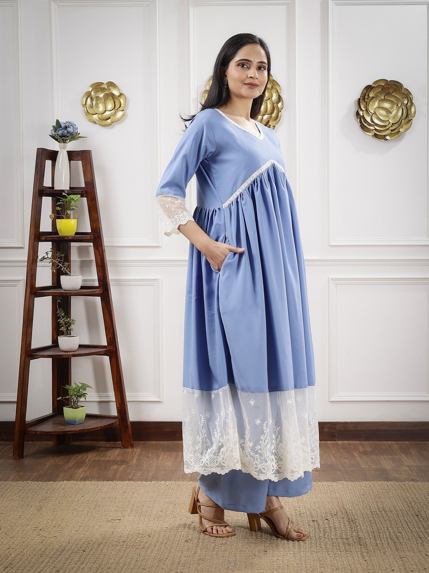 GD's Powder Blue Alia Cut Dress