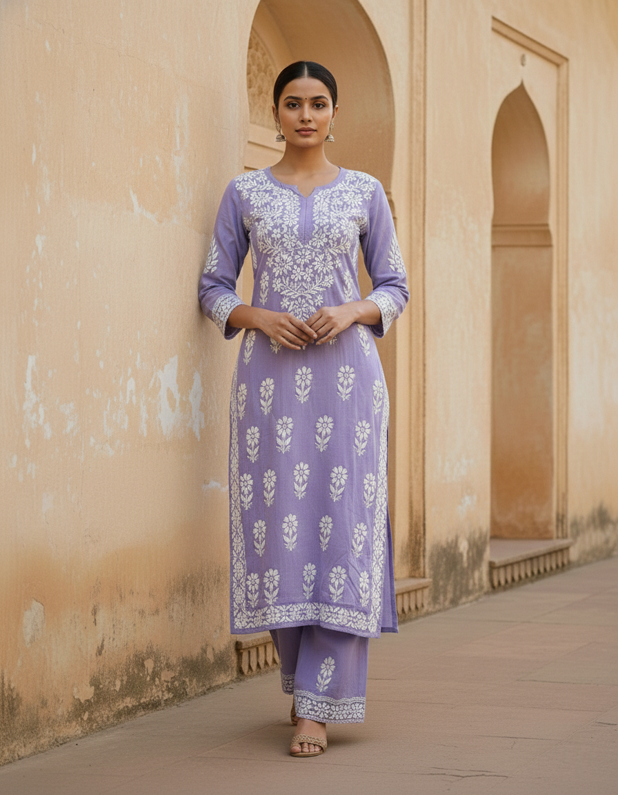 Aisha Authentic Lucknowi kurta Palazzo Set New
