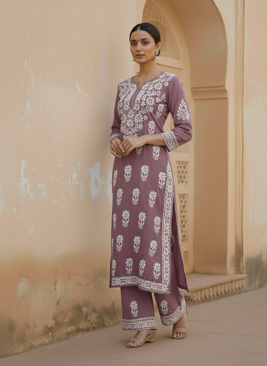 Aisha Authentic Lucknowi kurta Palazzo Set New