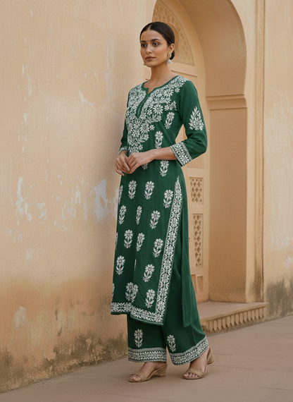 Aisha Authentic Lucknowi kurta Palazzo Set New