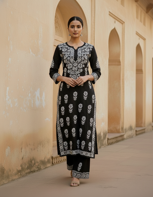 Aisha Authentic Lucknowi kurta Palazzo Set New