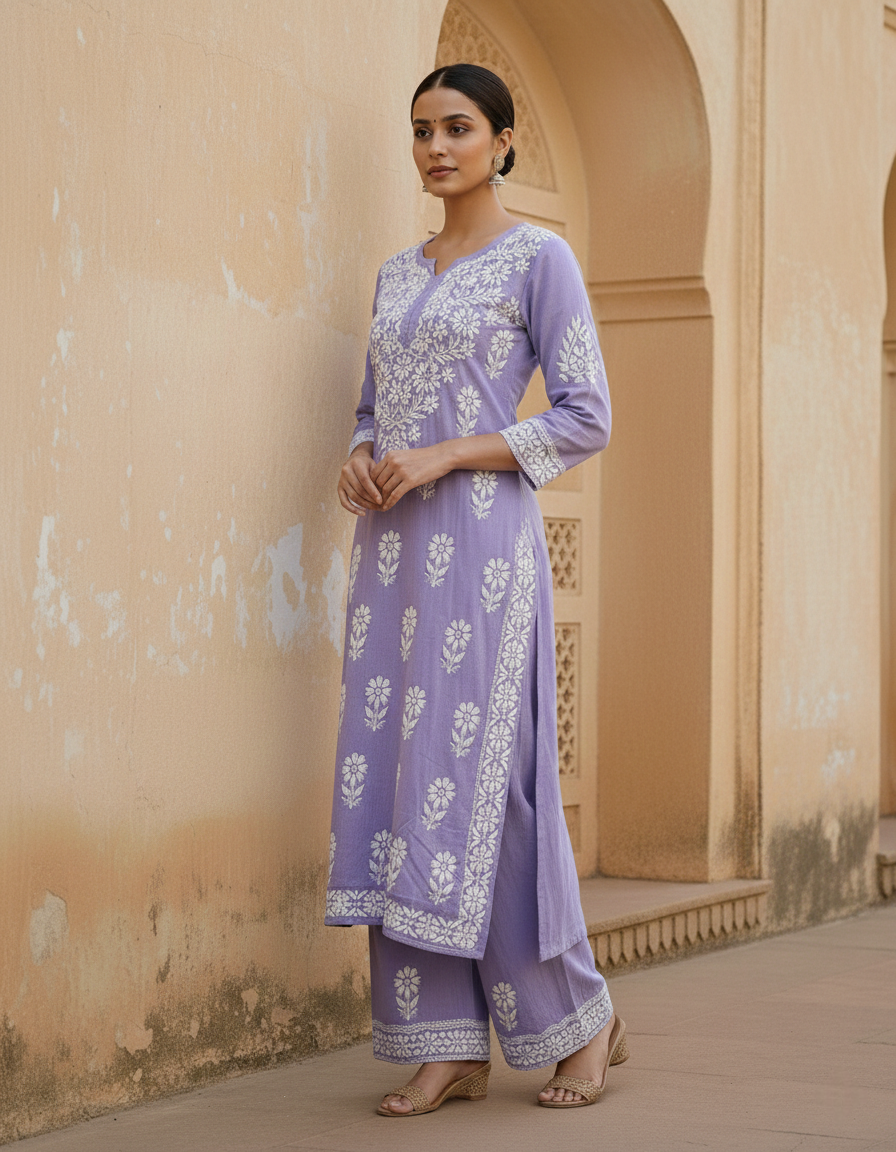 Aisha Authentic Lucknowi kurta Palazzo Set New
