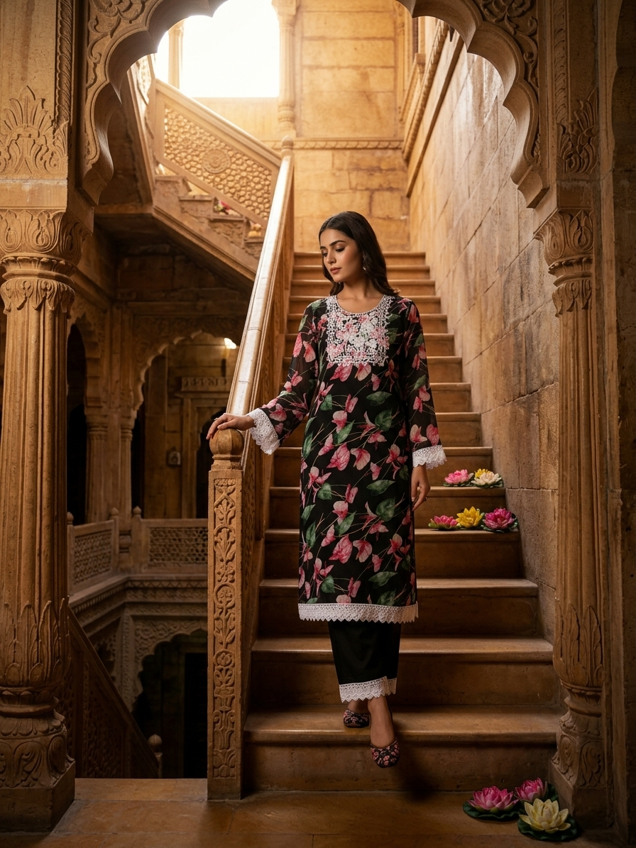 Black Ruby Kurta Set
