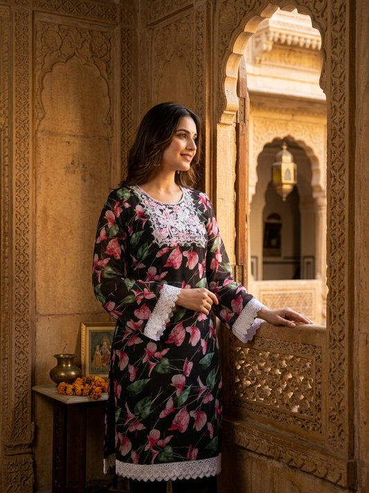 Black Ruby Kurta Set