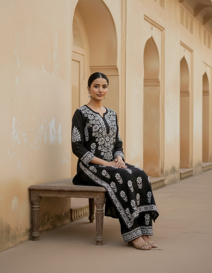 Aisha Authentic Lucknowi kurta Palazzo Set New