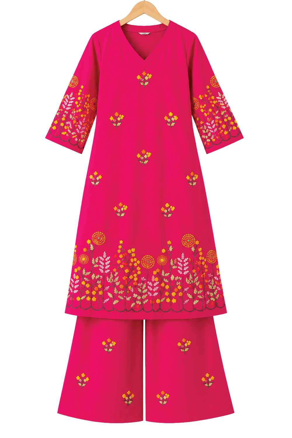 GD Gulnaar Bloom Kurta Set-Pink