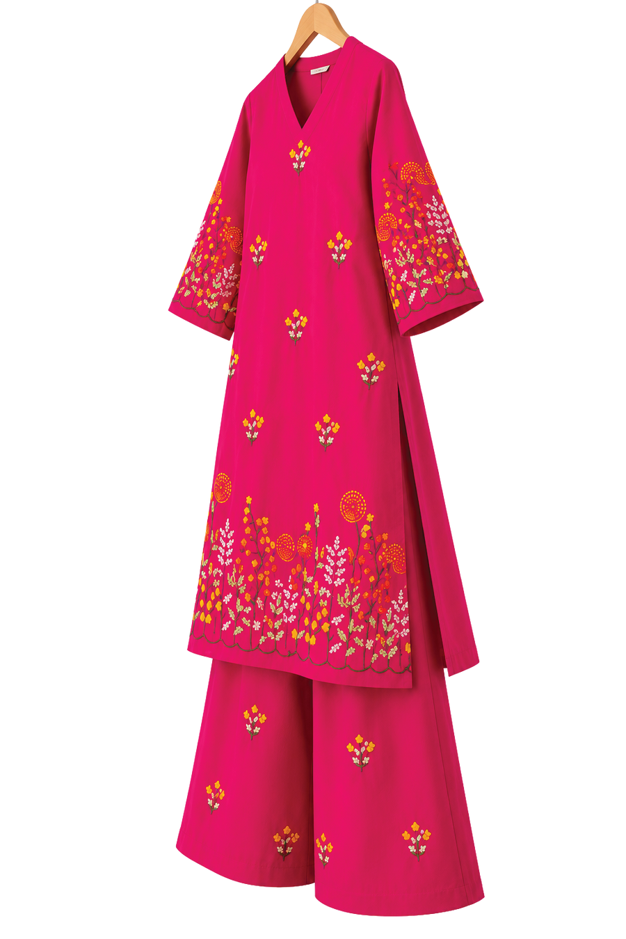 GD Gulnaar Bloom Kurta Set-Pink