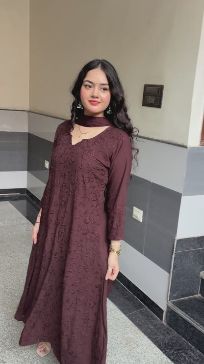 Rose Bloom Kurta Set with Dupatta